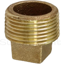 Load image into Gallery viewer, Supply Giant CSQM0100 1-Inch Male National Pipe Taper Threads Brass Cored Plug with Square Head, Lead Free Brass Pipe Fitting, Higher Corrosion Resistance, Economical & Easy to Install, 23