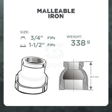 Load image into Gallery viewer, Everflow Galvanized Malleable Iron Reducing Coupling
