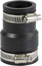 Load image into Gallery viewer, Supply Giant 6I4J Flexible Pvc Reducing Coupling with Stainless Steel Clamps, 1-1/2 x 1-1/4 Inch, Black