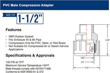 Load image into Gallery viewer, Midline Valve PVC Compression x Male Adapter Pipe Fitting