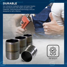 Load image into Gallery viewer, Supply Giant OQCM1500 Close Black Steel Nipple Pipe Fitting with 1-1/2" Nominal Size Diameter