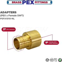 Load image into Gallery viewer, Supply Giant QTGB1010-OM Female Sweat Adapter X PEX Barb Pipe Fitting 1" X 1" Brass