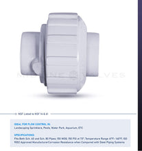 Load image into Gallery viewer, Midline Valve PVC Union Coupling Pipe Fitting