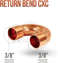 Load image into Gallery viewer, Supply Giant DDSC4340 3 Cl Copper Return Bend with Two Equal Female Sweat Connections, 1"