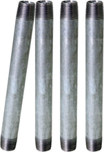 Load image into Gallery viewer, SUPPLY GIANT OQHM1012 12" Long Galvanized Steel Nipple Pipe Fitting with 1" Nominal Size Diameter, 1" x 12"