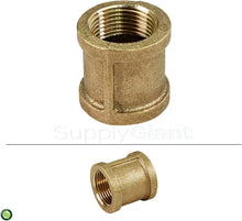 Load image into Gallery viewer, Supply Giant CSDQ0114 1-1/4'''' Two Female NPT Threaded Lead Free Coupling, Connecting Pipes and Fittings, Brass Construction, Higher Corrosion Resistance, Economical & Easy to Install, 18