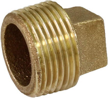 Load image into Gallery viewer, Supply Giant CSQM0034 3/4''-Inch Male National Pipe Taper Threads Brass Cored Plug with Square Head, Lead Free Brass Pipe Fitting, Higher Corrosion Resistance, Economical & Easy to Install