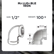 Load image into Gallery viewer, Everflow Supplies 90 Degree Malleable Iron Elbow Fitting for High Pressures with Female Thread Connects