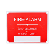 Load image into Gallery viewer, Supply Giant TJHO#8 Fire Safety Sign Fire Alarm- When Bell Rings Call Fire Dept. or 911, Heavy Duty Aluminum, 7 in. X 7 in.