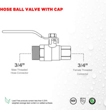 Load image into Gallery viewer, Midline Valve Brass Full Port Hose Ball Valve with Chain