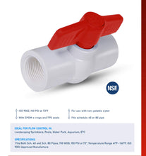 Load image into Gallery viewer, Midline Valve PVC Ball Valve Red T-Handle Water Shut-Off