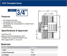Load image into Gallery viewer, Midline Valve PVC Union Coupling Pipe Fitting