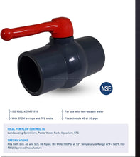 Load image into Gallery viewer, Midline Valve PVC Ball Valve with Pink T-Handle for Potable Water Use