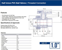 Load image into Gallery viewer, Midline Valve Heavy Duty PVC Single Union Ball Valve Pink Handle