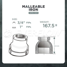 Load image into Gallery viewer, Everflow Galvanized Malleable Iron Reducing Coupling