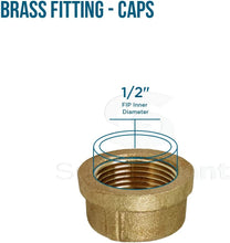 Load image into Gallery viewer, Supply Giant CSDB0012 1/2'' Lead Free Pipe Cap for 125 LB Applications with Female Threads, Brass Construction, Higher Corrosion Resistance, Economical & Easy to Install, 16