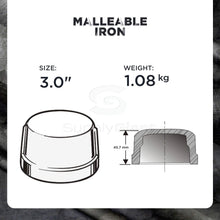 Load image into Gallery viewer, Everflow Supplies Black Malleable Iron Pipe Cap for 150 lb Applications with Female Thread