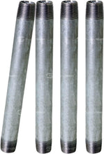 Load image into Gallery viewer, Supply Giant OQHM1512 12" Long Galvanized Steel Nipple Pipe Fitting with 1-1/2" Nominal Size Diameter, 1-1/2" x 12"