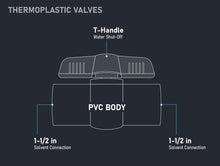 Load image into Gallery viewer, Midline Valve PVC Ball Valve with Pink T-Handle for Potable Water Use