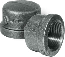 Load image into Gallery viewer, Everflow Supplies Black Malleable Iron Pipe Cap for 150 lb Applications with Female Thread