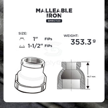 Load image into Gallery viewer, Everflow Black Malleable Iron Reducing Coupling