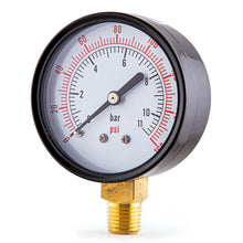 Load image into Gallery viewer, Supply Giant 2.5" inch Dial Utility Dry Water Pressure Gauge, Ideal for Swimming Pool Filter - Spa - Sprinkler - Well Pump - Aquarium - Water Hose, 1/4" NPT Brass Connection