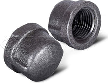 Load image into Gallery viewer, Everflow Supplies Black Malleable Iron Pipe Cap for 150 lb Applications with Female Thread