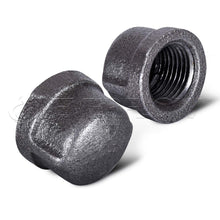 Load image into Gallery viewer, Everflow Supplies Black Malleable Iron Pipe Cap for 150 lb Applications with Female Thread