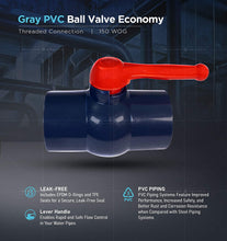 Load image into Gallery viewer, Midline Valve PVC Ball Valve with Pink T-Handle for Potable Water Use
