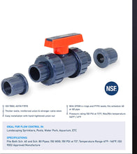 Load image into Gallery viewer, Midline Valve Heavy Duty PVC True Union Ball Valve Pink Handle