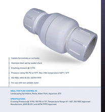 Load image into Gallery viewer, Midline Valve PVC Inline Check Valve for Backflow Prevention