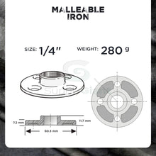 Load image into Gallery viewer, Everflow Supplies Black Malleable Floor Flange with Four Screw Holes