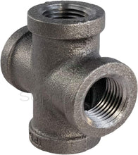 Load image into Gallery viewer, Everflow Supplies Black Malleable Cross Fitting