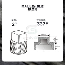 Load image into Gallery viewer, Supply Giant CNQM03I0 Black Malleable Iron Plug with Square Head, 1/8"