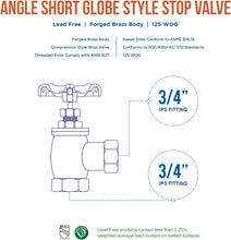 Load image into Gallery viewer, MIDLINE VALVE 96344 Globe Style Angle Stop Valve
