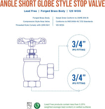 Load image into Gallery viewer, MIDLINE VALVE 96344 Globe Style Angle Stop Valve