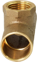 Load image into Gallery viewer, Supply Giant DDGU3412 C X C X F Lead Free Cast Brass Tee Fitting with Solder Cups and Female Threaded Branch, 3/4'' x 3/4'' x 1/2''