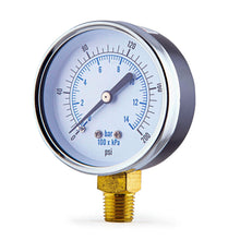 Load image into Gallery viewer, Supply Giant 2.5" inch Dial Utility Dry Water Pressure Gauge, Ideal for Swimming Pool Filter - Spa - Sprinkler - Well Pump - Aquarium - Water Hose, 1/4" NPT Brass Connection