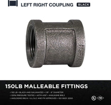 Load image into Gallery viewer, Everflow Black Malleable Iron Straight Left/Right Coupling