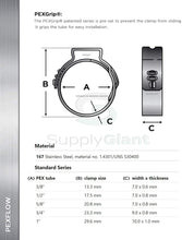 Load image into Gallery viewer, SUPPLY GIANT QYLU-DS34-70 Oetiker Style Pinch Clamps Pex Cinch Rings 1/2 INCH, Stainless Steel Pack of 50