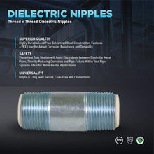 Load image into Gallery viewer, Midline Valve Dielectric Nipple Pipe Fitting with PEX Lining