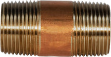 Load image into Gallery viewer, Everflow Supplies NPBR1030 3" Long Brass Nipple Pipe Fitting with 1" Nominal Diameter and NPT Ends