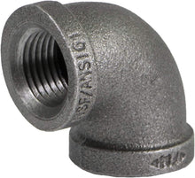 Load image into Gallery viewer, Everflow Supplies 90 Degree Malleable Iron Elbow Fitting for High Pressures with Female Thread Connects and Black Finish