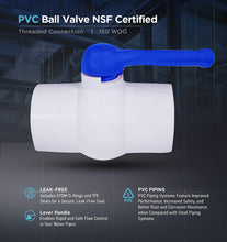 Load image into Gallery viewer, Midline Valve PVC Ball Valve Blue T-Handle for Potable Water
