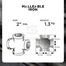 Load image into Gallery viewer, Everflow Supplies Black Malleable Cross Fitting