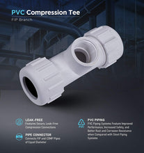 Load image into Gallery viewer, Midline Valve PVC Compression Tee Pipe Fitting with FIP Branch