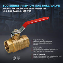 Load image into Gallery viewer, Midline Valve Premium Brass Gas Ball Valve