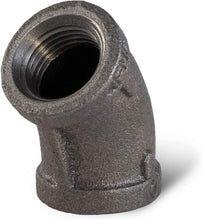 Load image into Gallery viewer, Everflow Supplies BMFF0014 1/4" 45 Degree Malleable Iron Elbow Fitting for High Pressures with Female Thread Connects and Black Finish