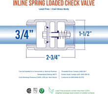 Load image into Gallery viewer, Midline Valve 372U234 Inline Spring Loaded Check Valve