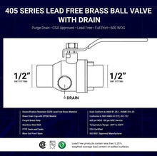 Load image into Gallery viewer, Midilne Valve Premium Full Port Ball Valve Brass